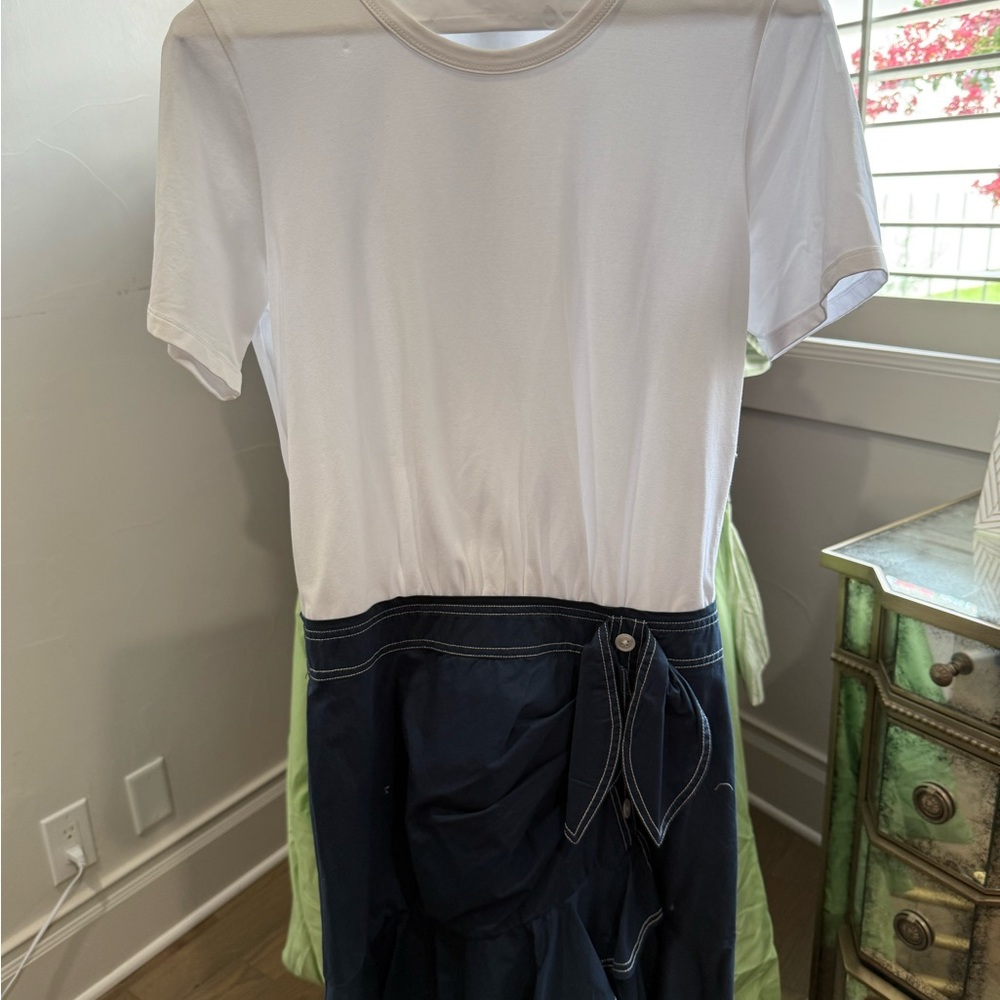 Veronica Beard White and Navy Dress